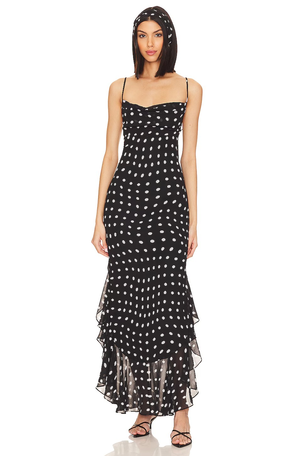 Vienna™ | Maxi-jurk zwart/wit polkadots