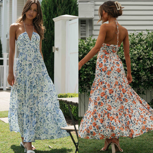 Floor™ | Midi jurk V-hals met bloemenprint
