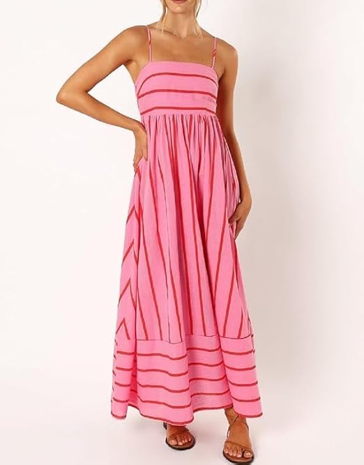 Halsey™ | Roze gestreepte maxi-jurk