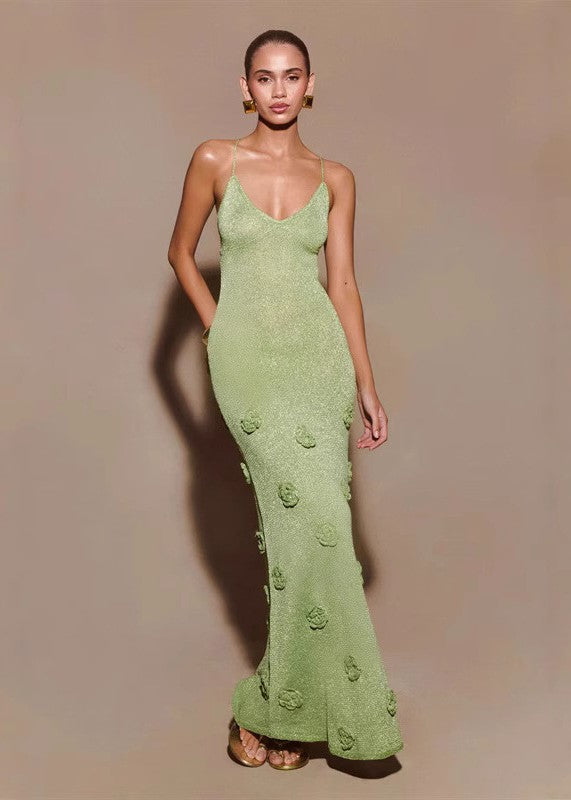 Fiona™ | Jurk met bloemendetail groen