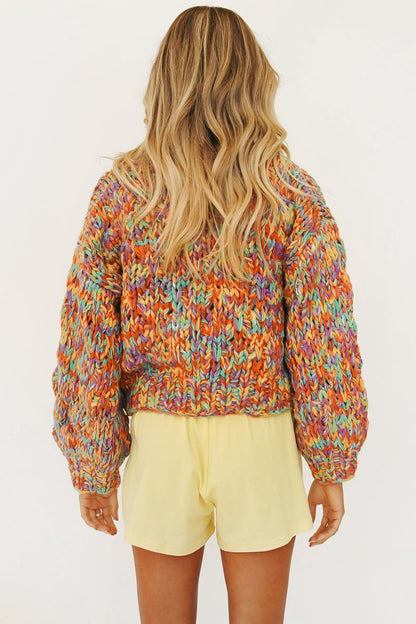Quinn™ | Kleurrijke gevlochten cardigan
