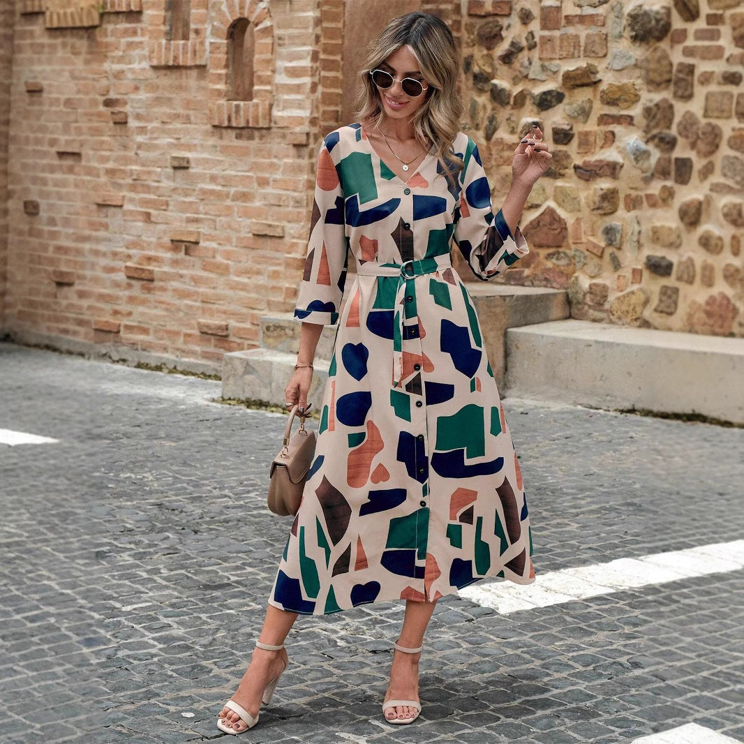 Mary™ | Midi-jurk met riem