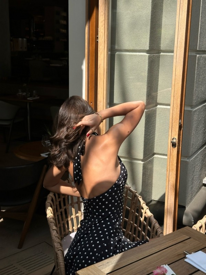 Jolly™ | Polkadot jurk met halternek