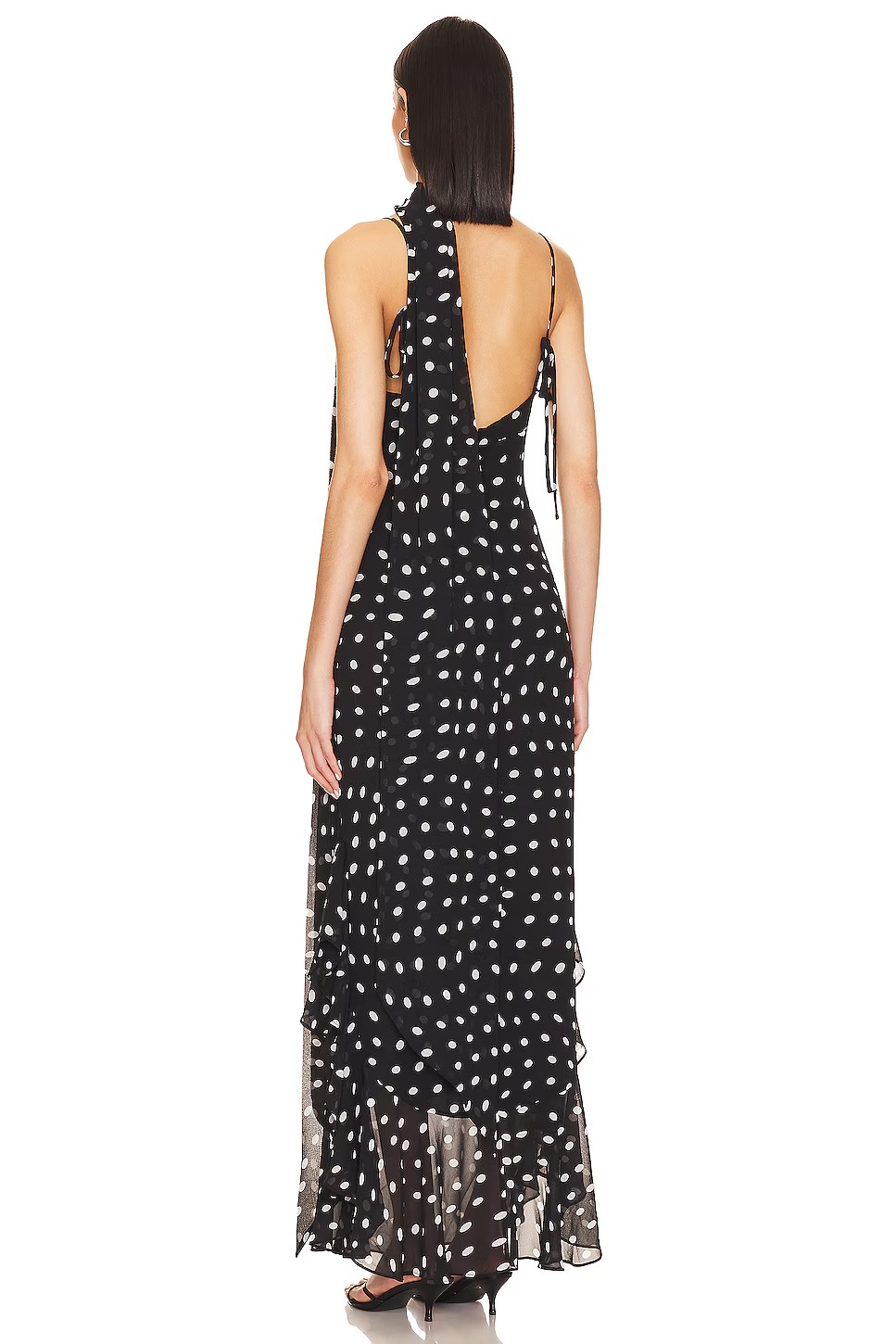 Vienna™ | Maxi-jurk zwart/wit polkadots