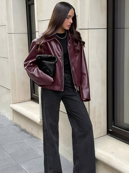 Victoria™ | Leren bomberjas