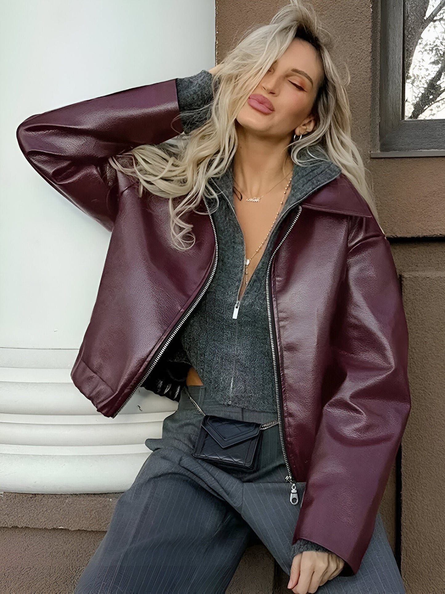 Victoria™ | Leren bomberjas