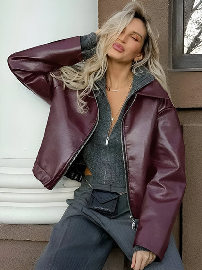 Victoria™ | Leren bomberjas