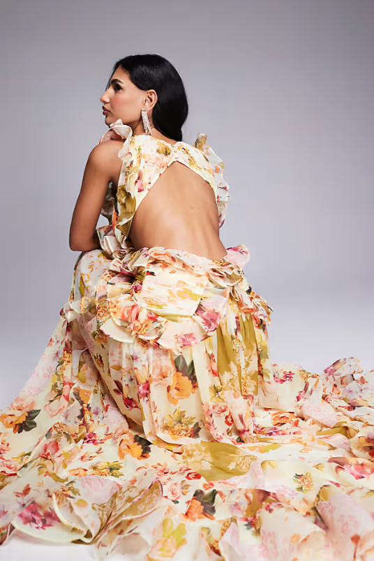 Ella™ | Ruffle jurk met bloemenprint