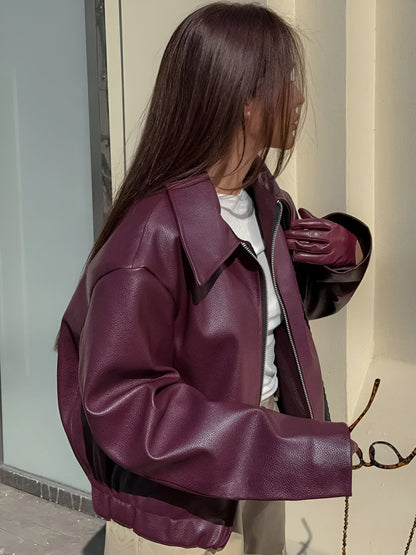 Victoria™ | Leren bomberjas