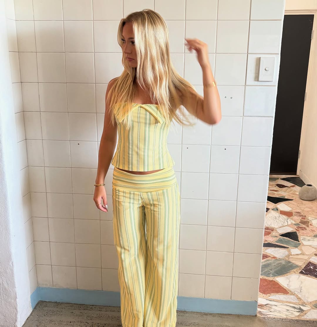 Sophia™ | Set gestreepte top met lange broek