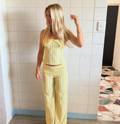 Sophia™ | Set gestreepte top met lange broek