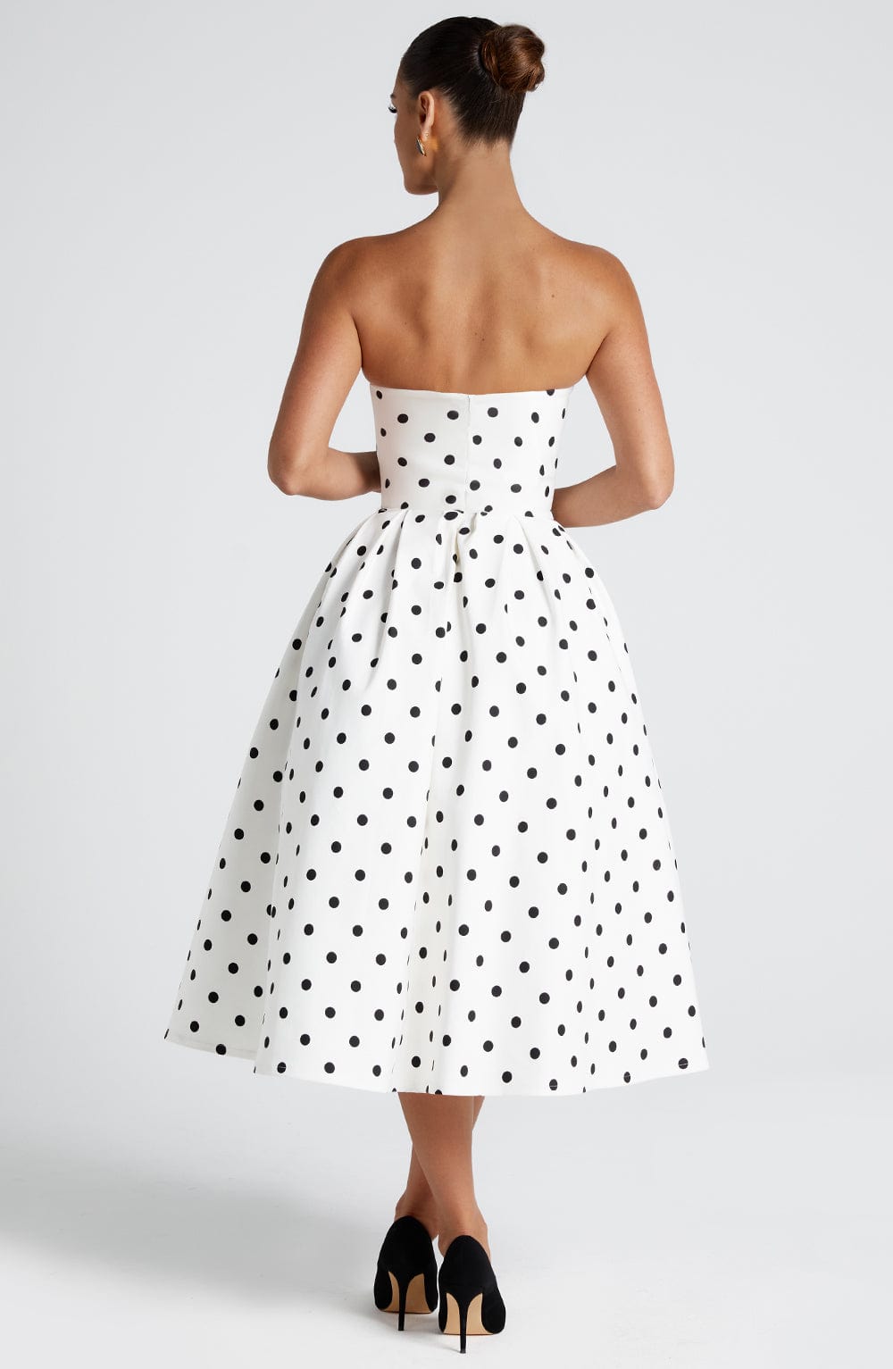 Lara™ | Polkadots strapless midi-jurk