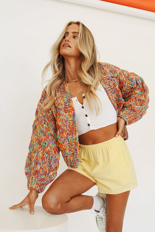 Quinn™ | Kleurrijke gevlochten cardigan