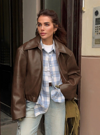 Victoria™ | Leren bomberjas