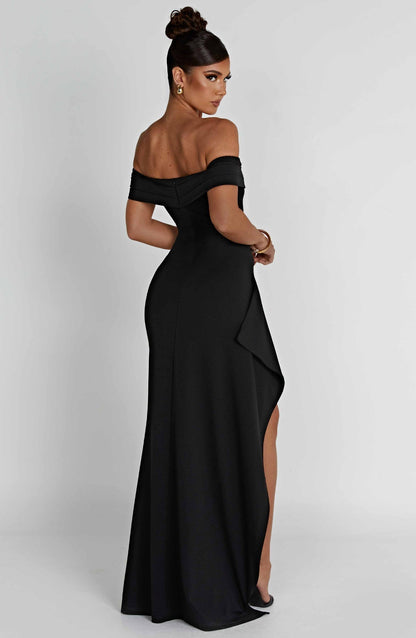 Victoria™ | Maxi off-shoulder jurk met split