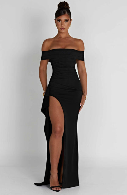 Victoria™ | Maxi off-shoulder jurk met split