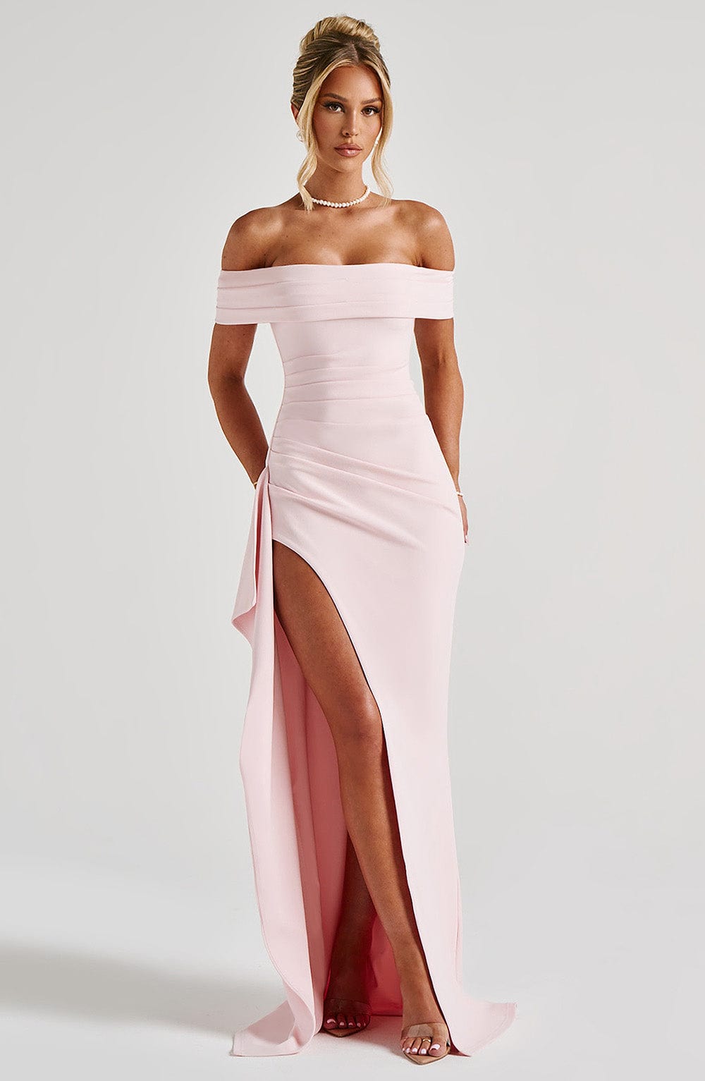 Victoria™ | Maxi off-shoulder jurk met split