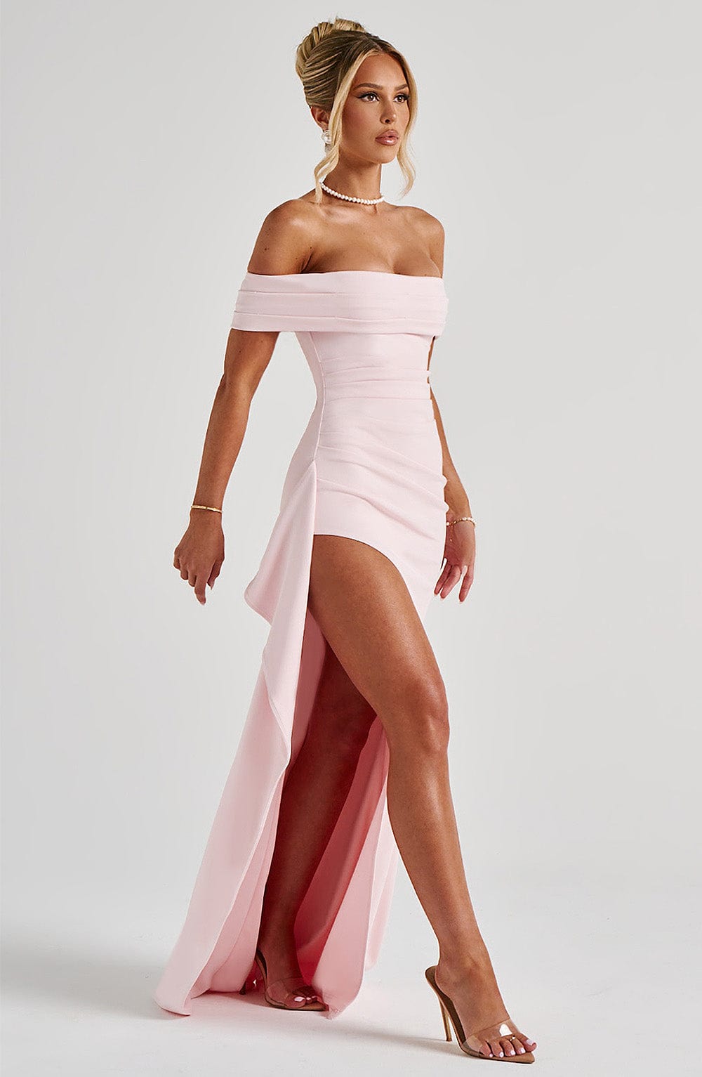 Victoria™ | Maxi off-shoulder jurk met split