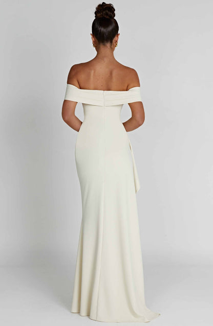 Victoria™ | Maxi off-shoulder jurk met split