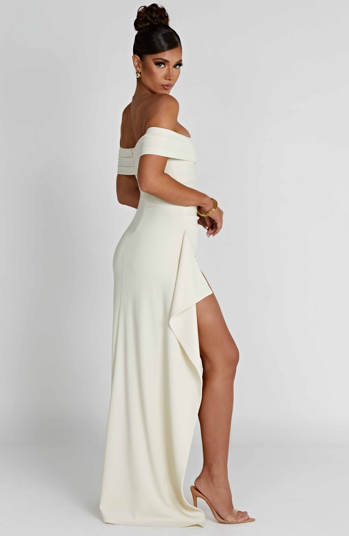 Victoria™ | Maxi off-shoulder jurk met split