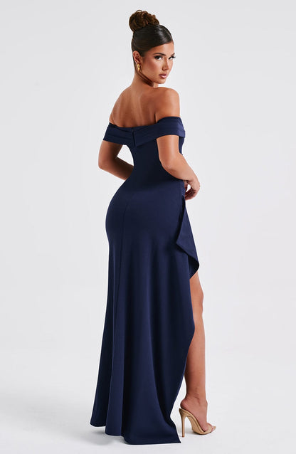 Victoria™ | Maxi off-shoulder jurk met split