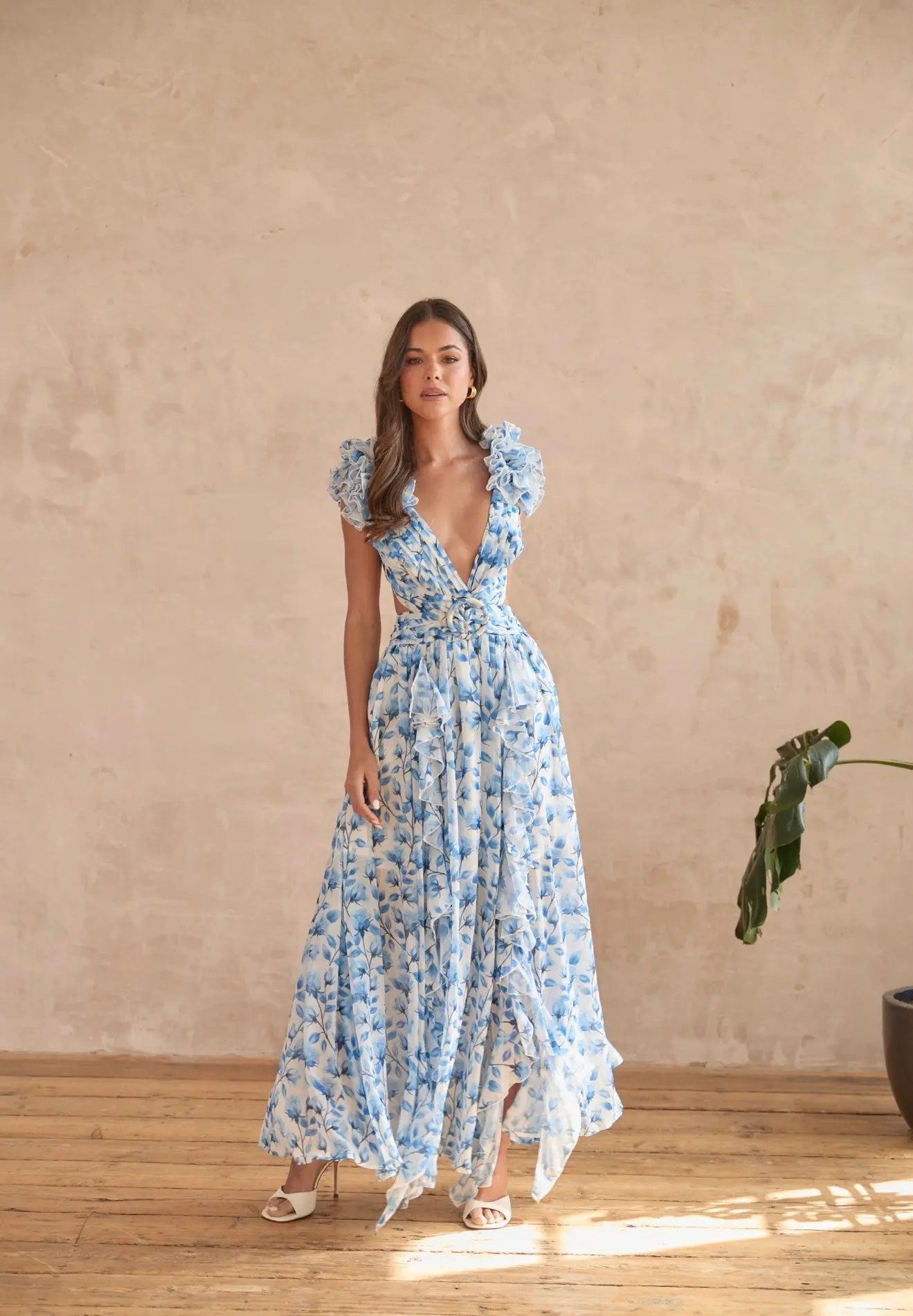 Camille™ | Bloemenjurk met cut-out