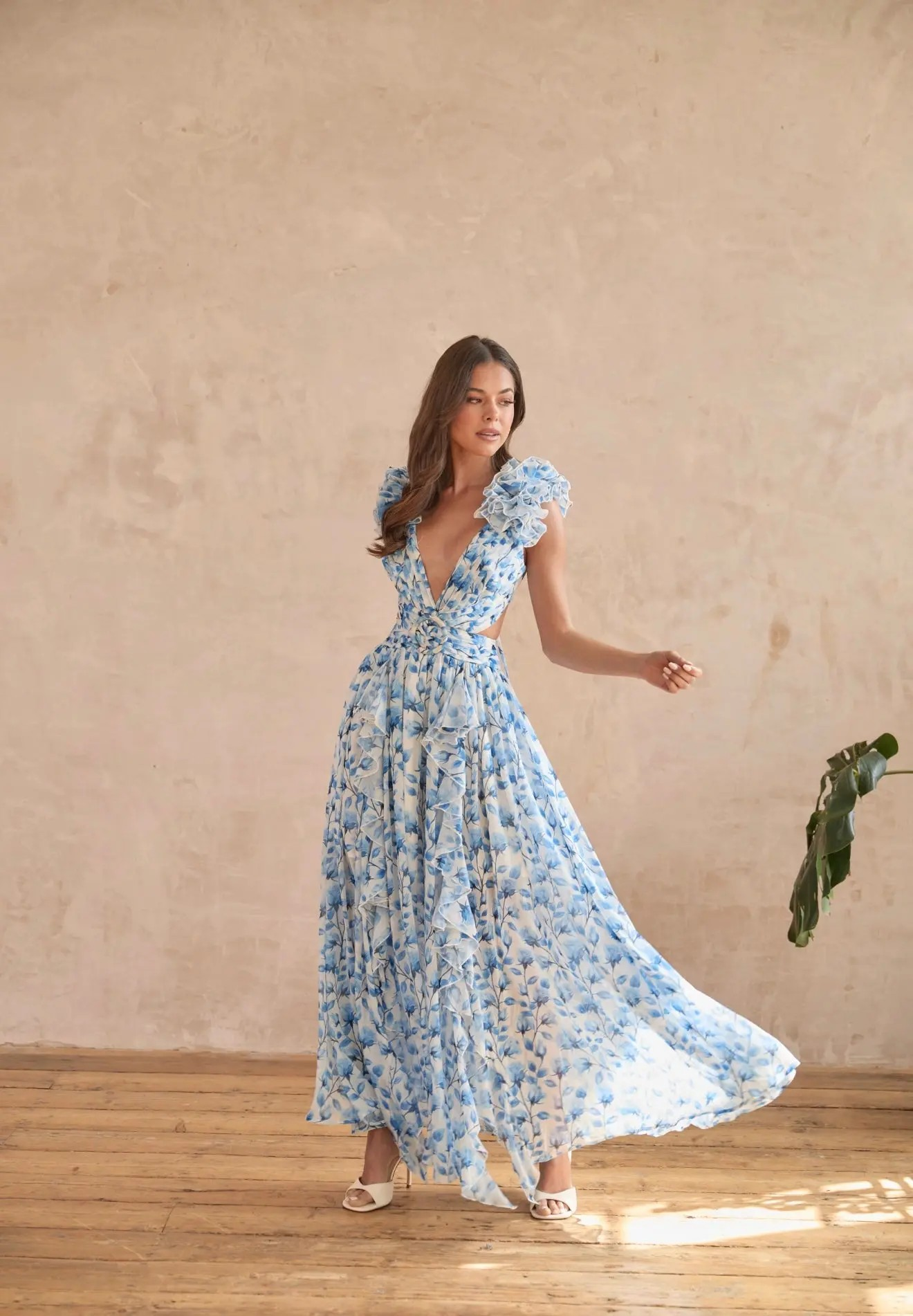 Camille™ | Bloemenjurk met cut-out