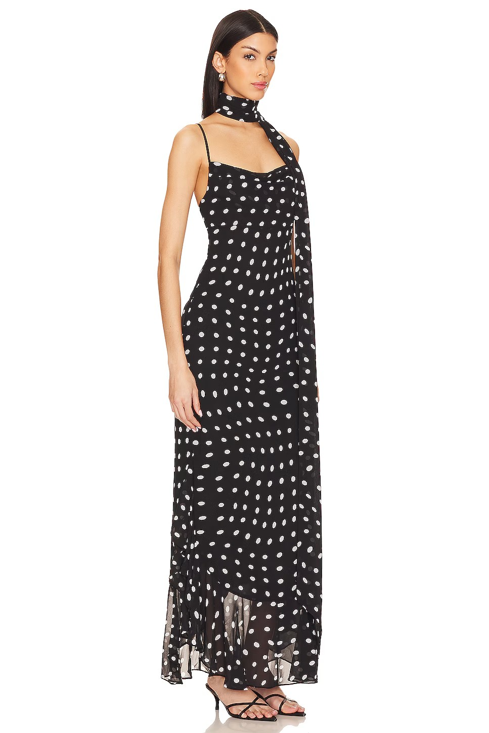 Vienna™ | Maxi-jurk zwart/wit polkadots